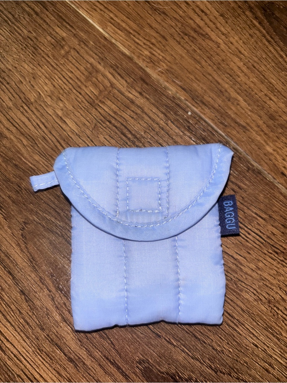 Baggu Puffy Earbud AirPod Fabric Blue Quilted Case